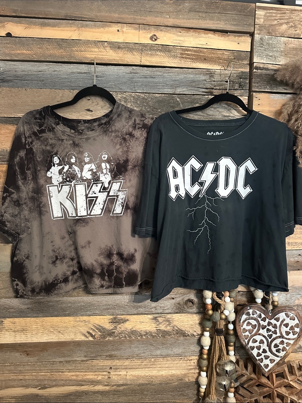 AC/DC Black Short Sleeve Tee with White Lightning Logo kiss bundle of 3